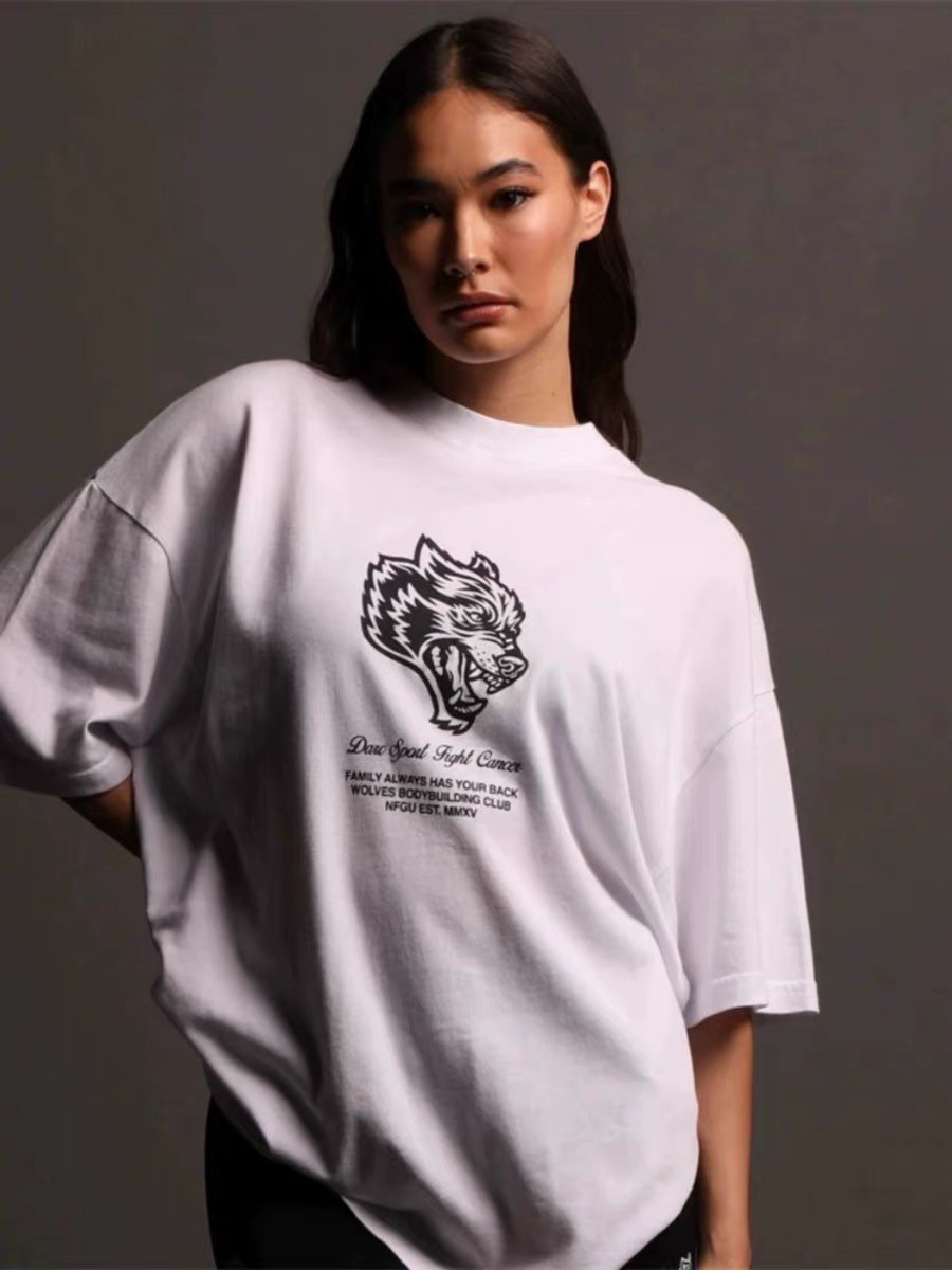 White Classic Wolf Head GYM Fi - Streetwear Gym Brand review and price