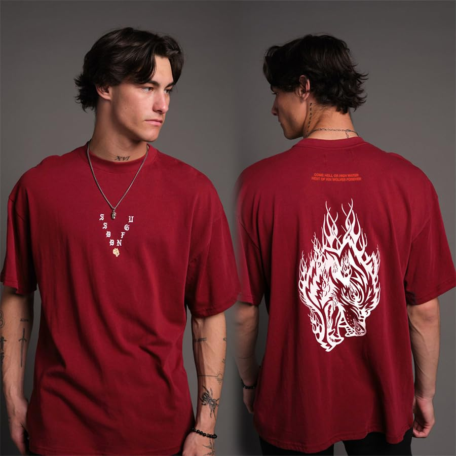 Classic Logo Flame Wolf Head G - Streetwear Gym Brand review and price