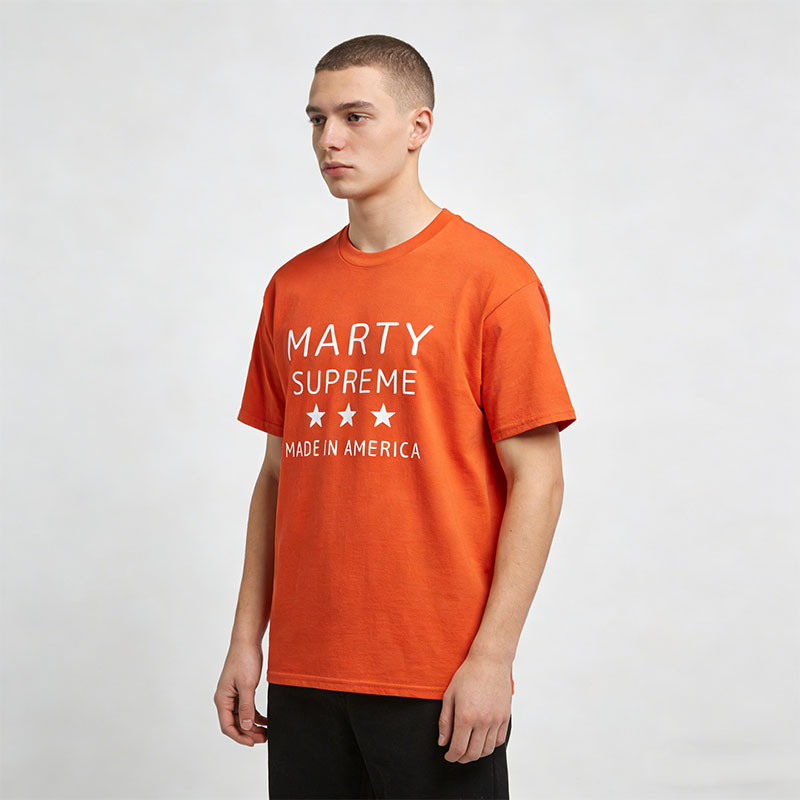 Marty Supreme Orange Cotton T- - Supreme Brand Streetwear review and price