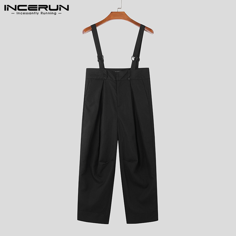 INCERUN Men Jumpsuits Solid Co - Streetwear Brand Clothing review and price
