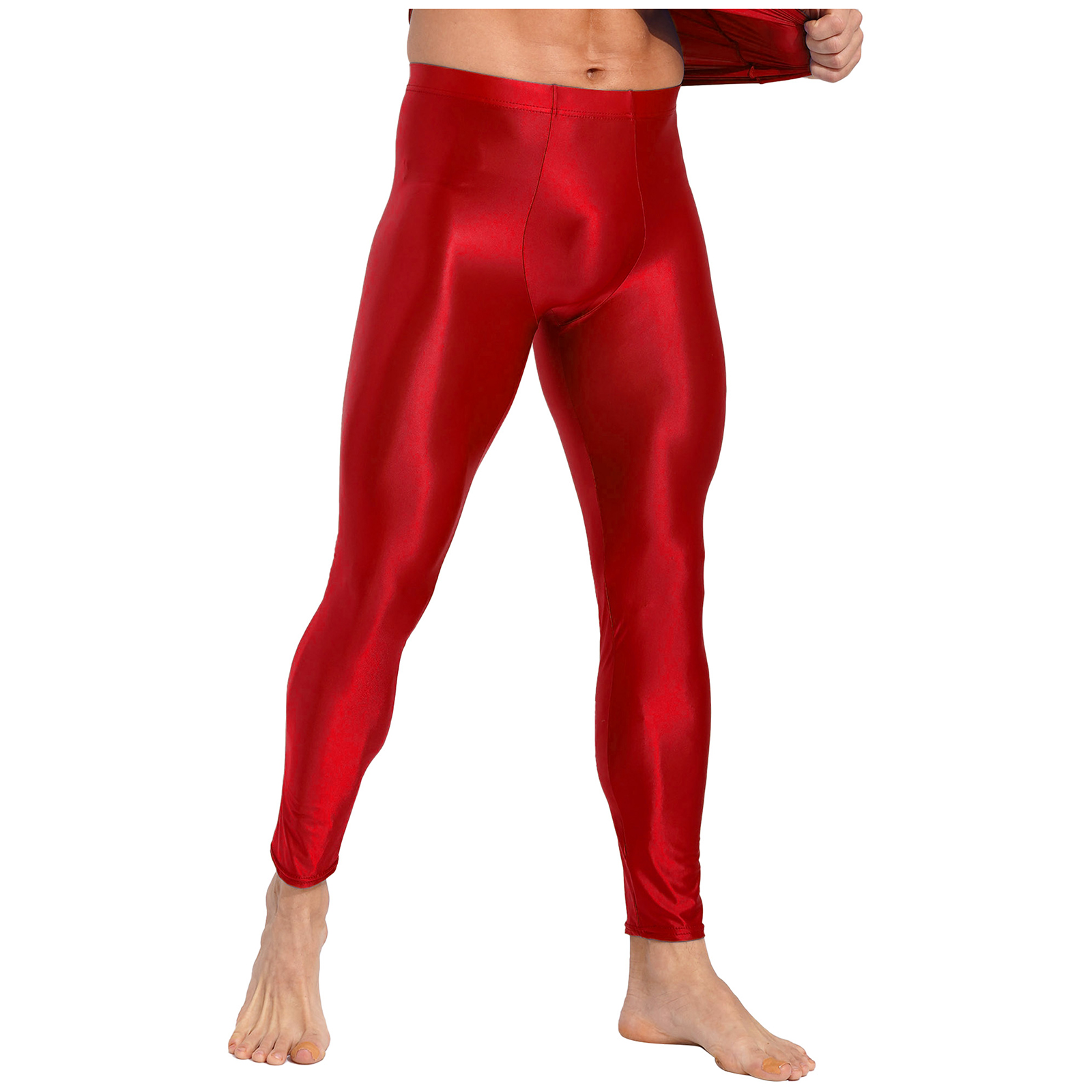 Men's Glossy Oil Tights Long P - Streetwear Brand Clothing review and price