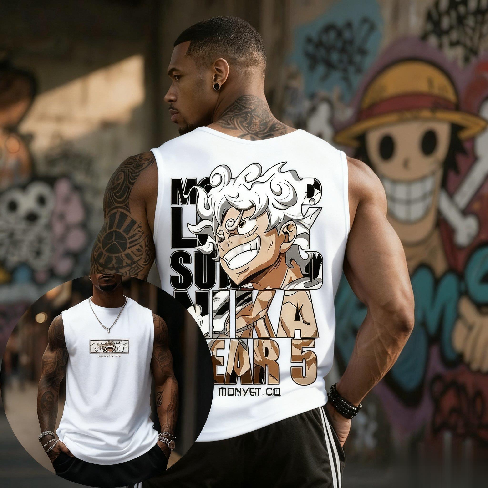 One Piece Luffy Gear 5 Tank To - Streetwear Gym Brand review and price