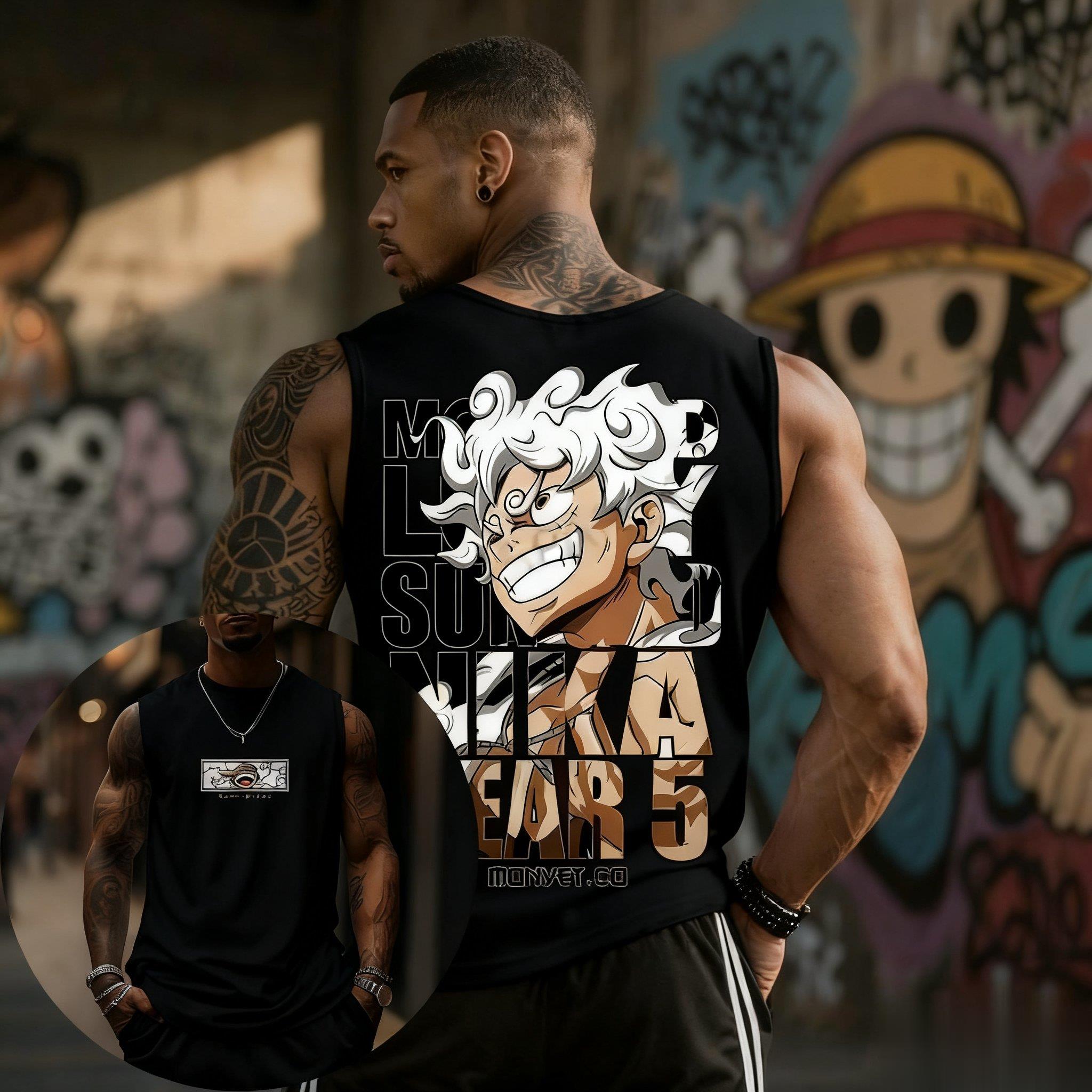 One Piece Luffy Gear 5 Tank To - Streetwear Gym Brand review and price